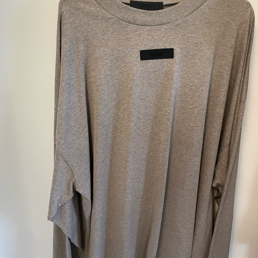 Fear of God Essentials Grey Long Sleeve Shirt